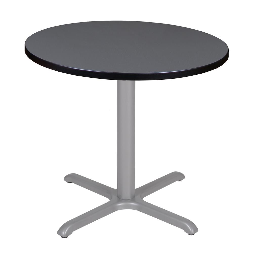 Via 30" Round X-Base Table- Grey/Grey. Picture 1