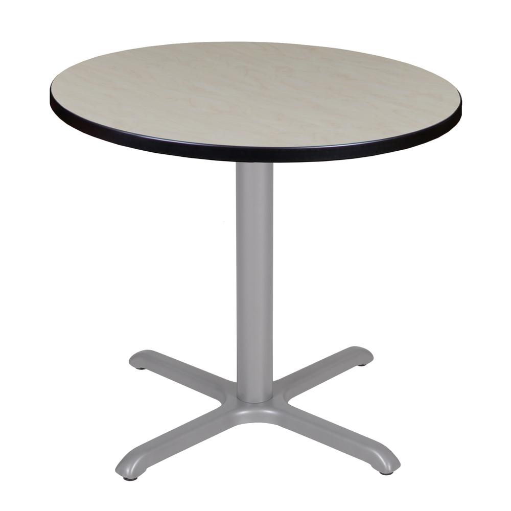 Via 30" Round X-Base Table- Maple/Grey. Picture 1