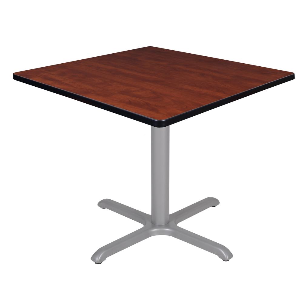 Via 36" Square X-Base Table- Cherry/Grey. Picture 1