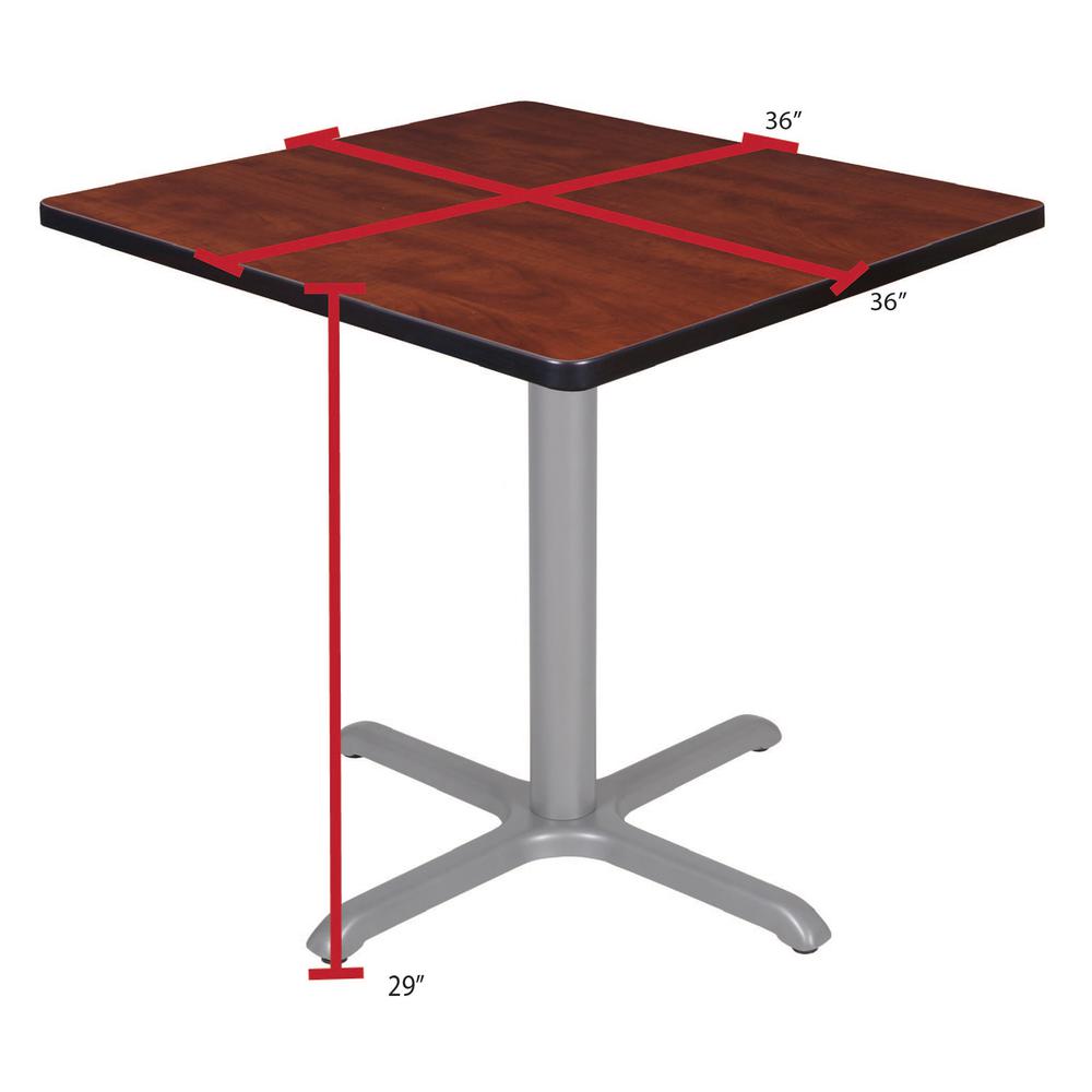 Via 36" Square X-Base Table- Cherry/Grey. Picture 4