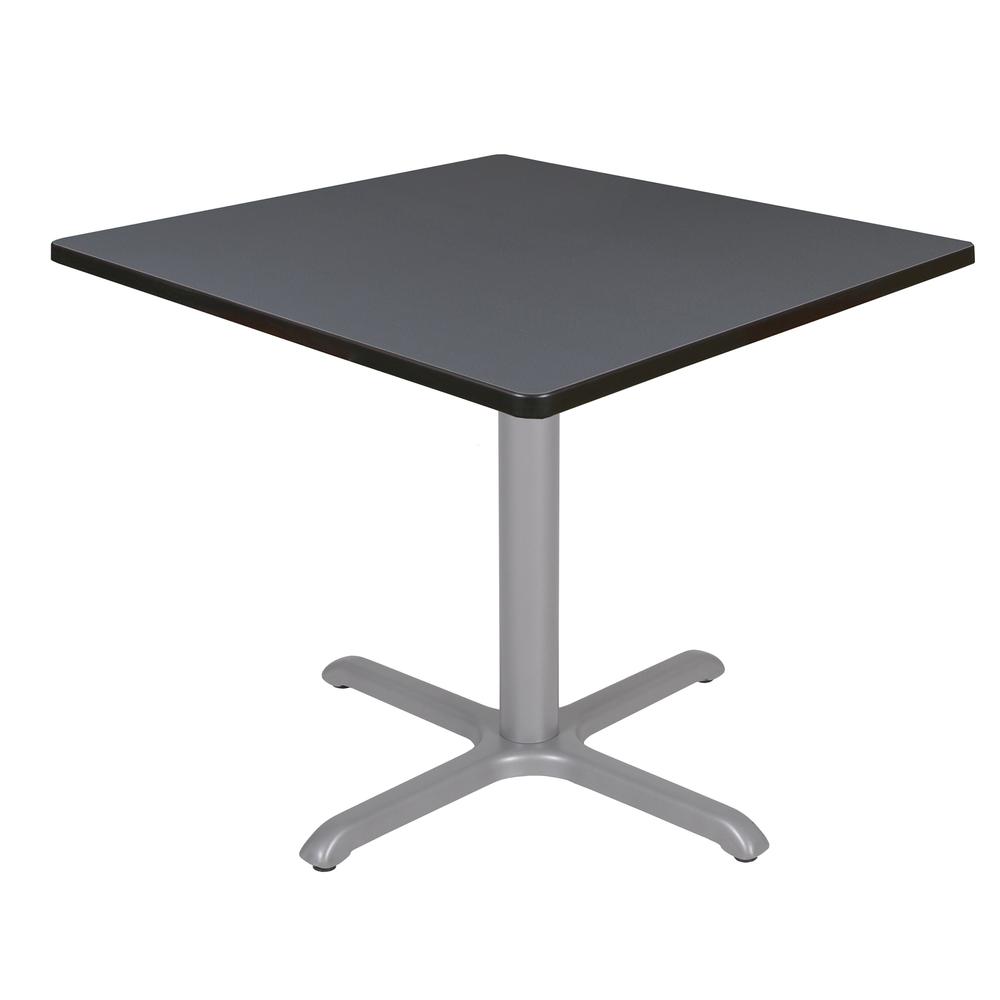 Via 36" Square X-Base Table- Grey/Grey. Picture 1