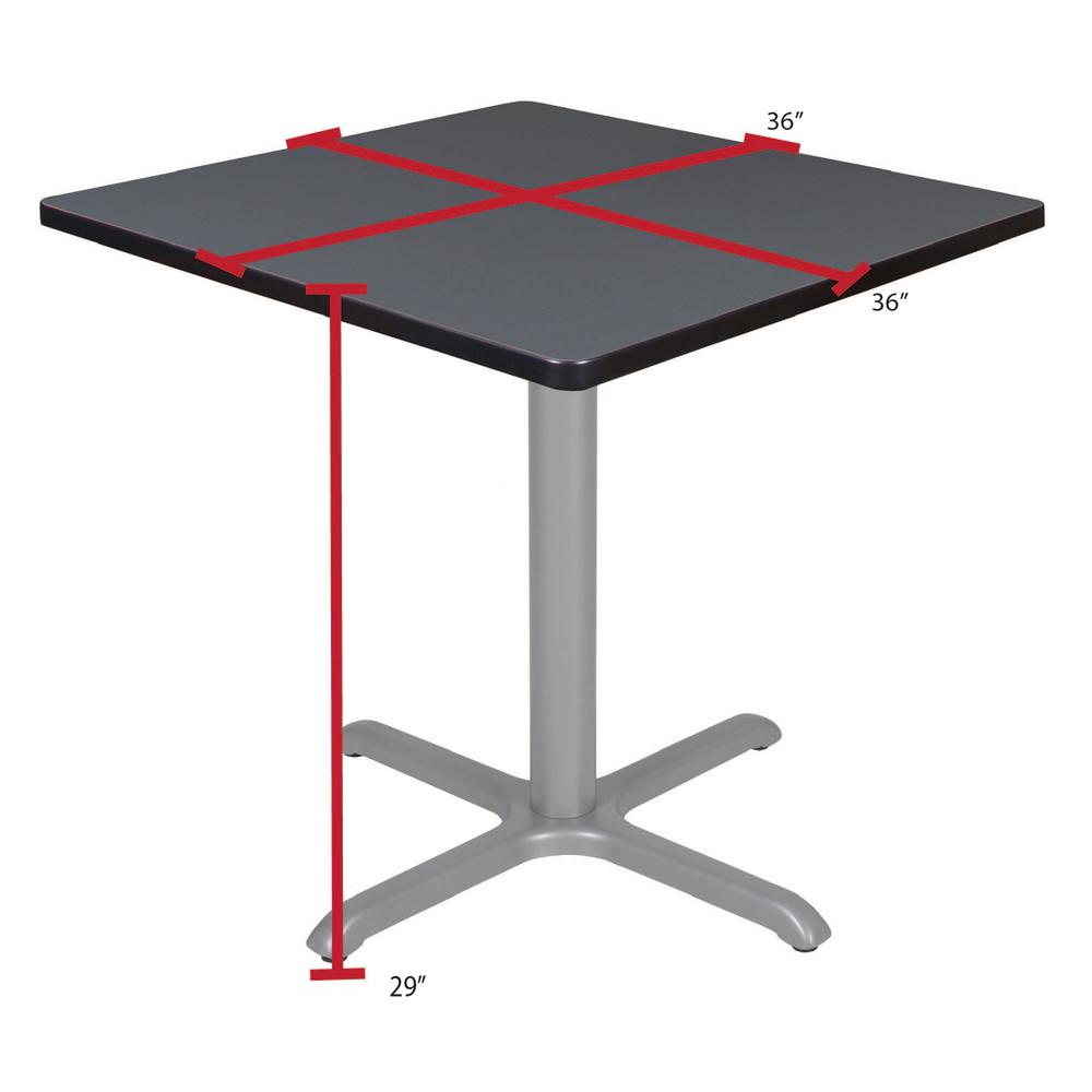 Via 36" Square X-Base Table- Grey/Grey. Picture 4