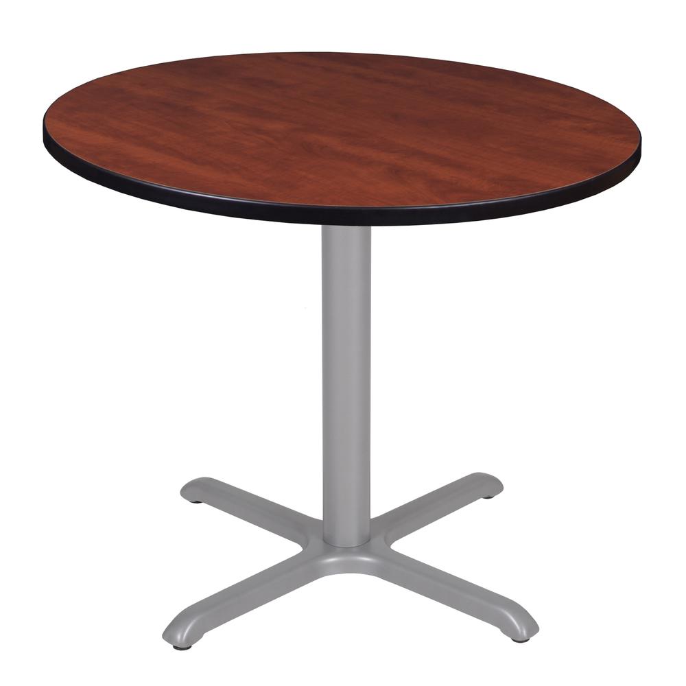 Via 36" Round X-Base Table- Cherry/Grey. Picture 1
