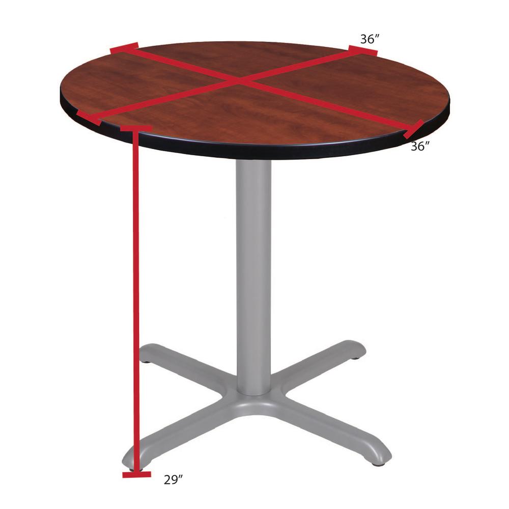 Via 36" Round X-Base Table- Cherry/Grey. Picture 4