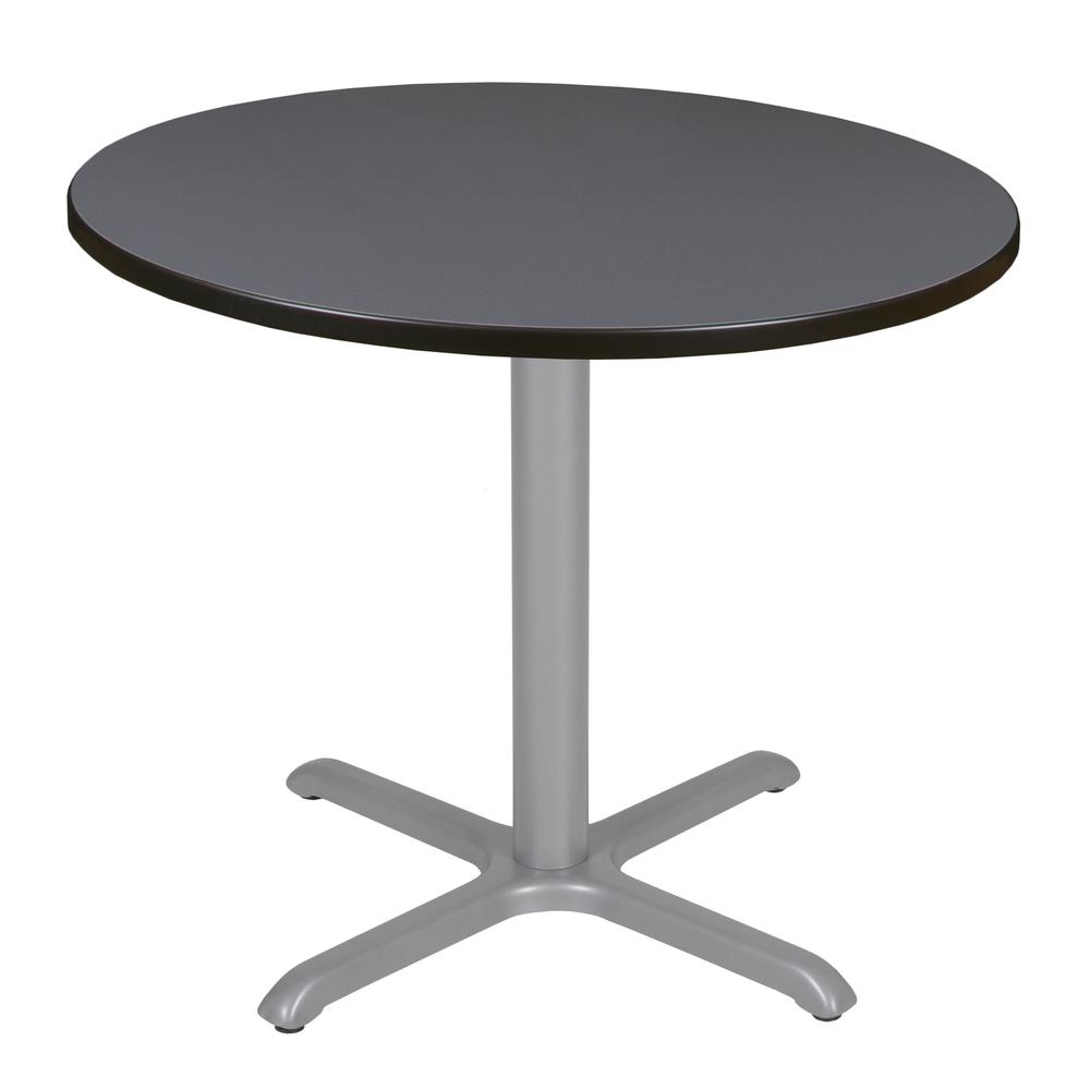 Via 36" Round X-Base Table- Grey/Grey. Picture 1
