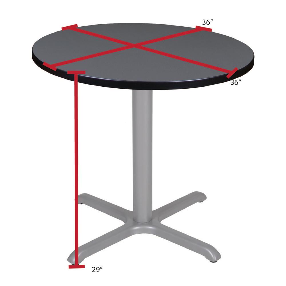 Via 36" Round X-Base Table- Grey/Grey. Picture 2