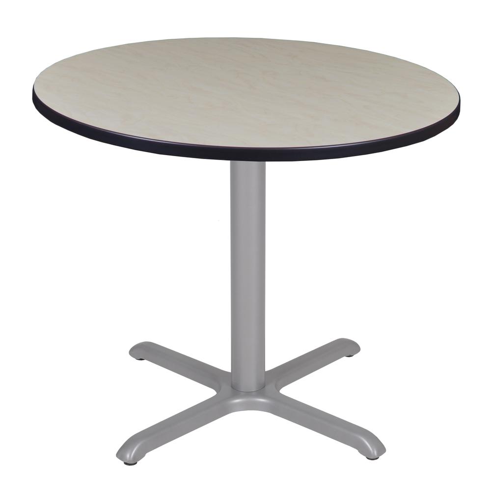 Via 36" Round X-Base Table- Maple/Grey. Picture 1