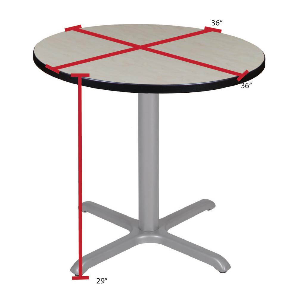 Via 36" Round X-Base Table- Maple/Grey. Picture 4