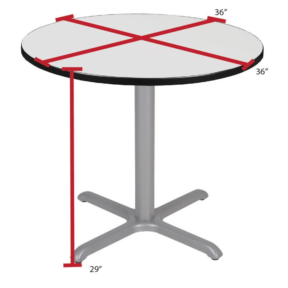 Regency Cain 36 in. Medium Round X-Base Breakroom Table. Picture 4