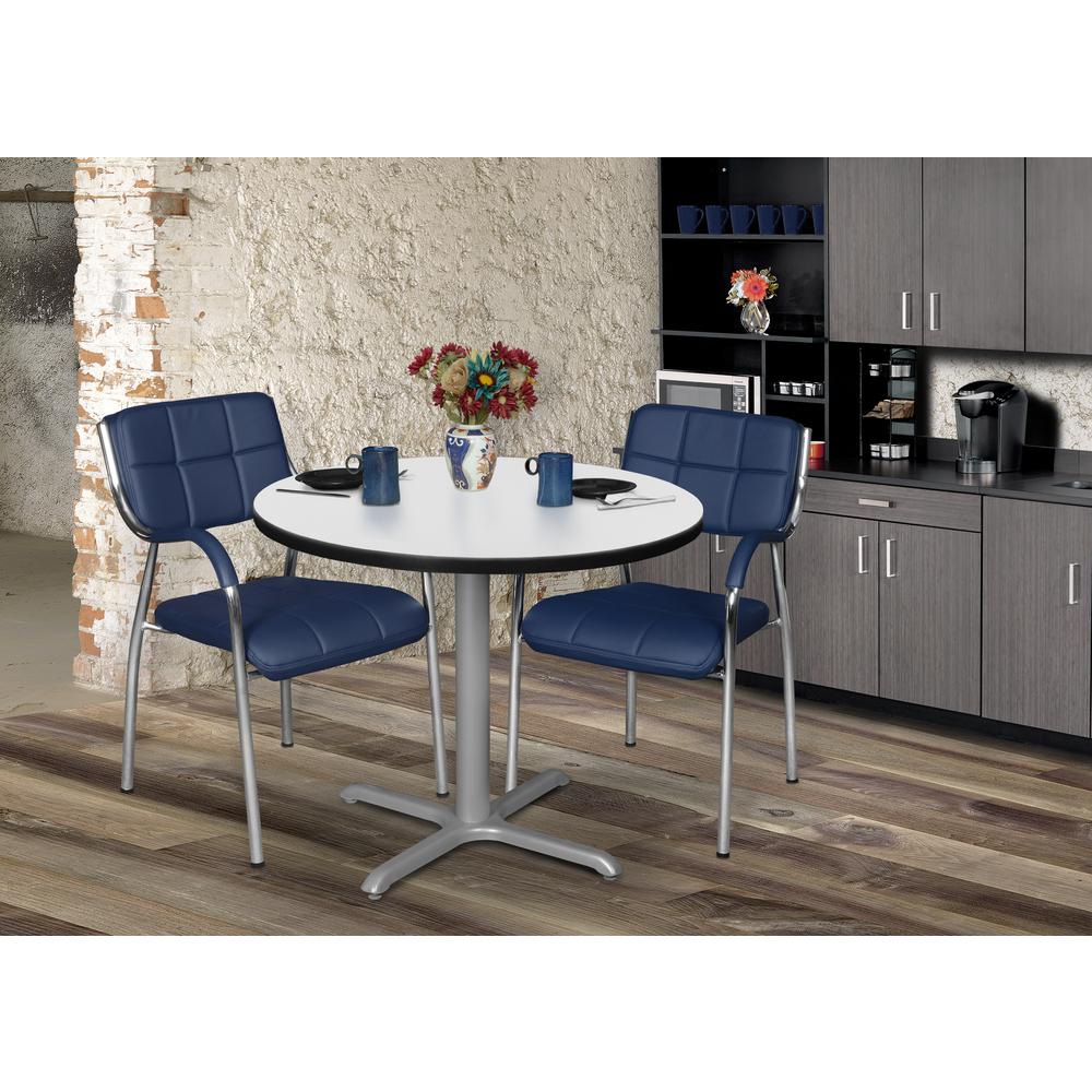 Regency Cain 36 in. Medium Round X-Base Breakroom Table. Picture 3
