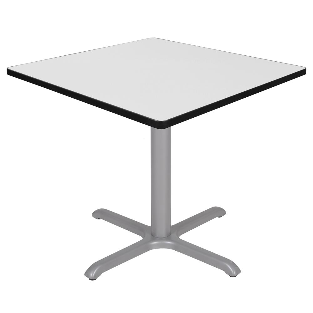 Via 42" Square X-Base Table- White/Grey. Picture 1