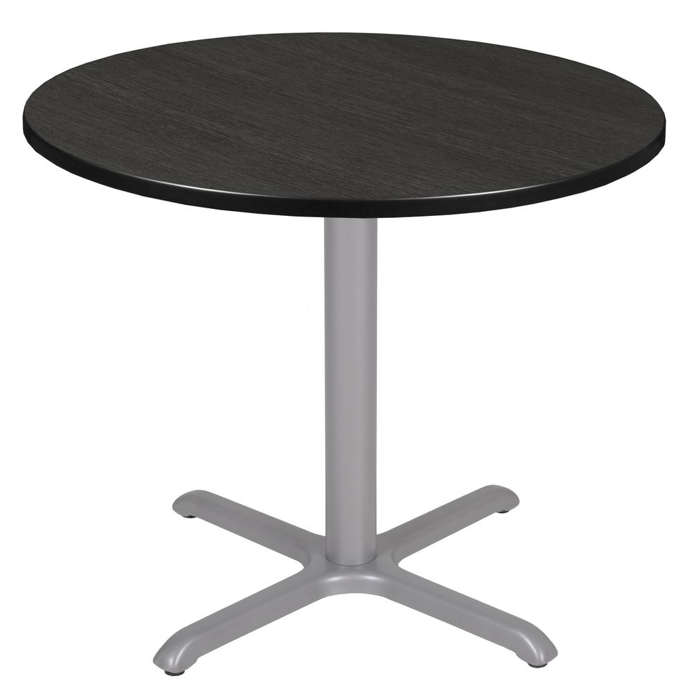 Via 42" Round X-Base Table- Ash Grey/Grey. Picture 1