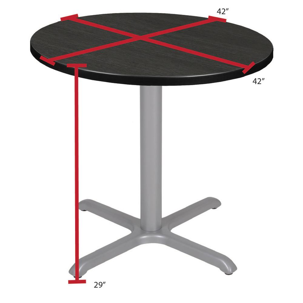Via 42" Round X-Base Table- Ash Grey/Grey. Picture 4
