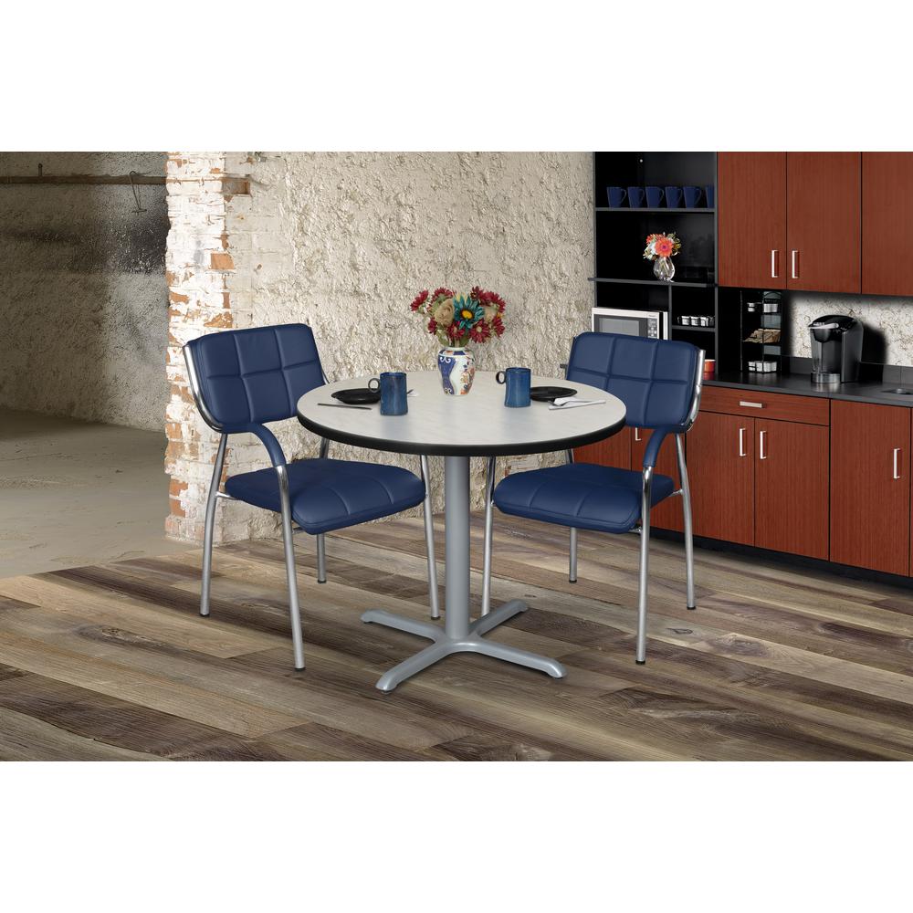 Regency Cain 42 in. Medium Round X-Base Breakroom Table. Picture 3