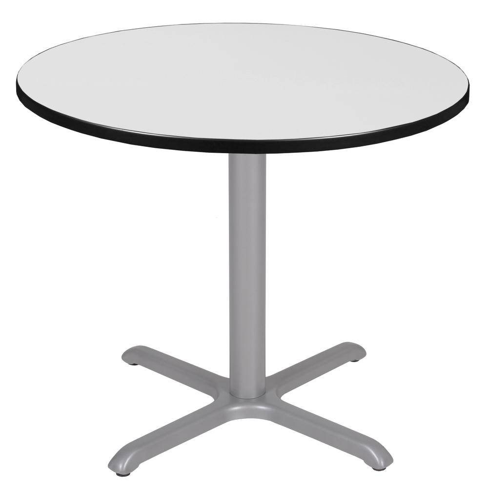 Via 42" Round X-Base Table- White/Grey. Picture 1