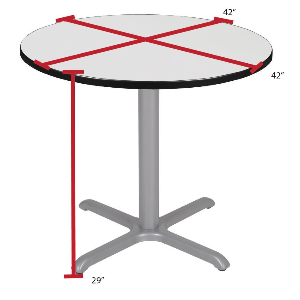 Via 42" Round X-Base Table- White/Grey. Picture 4
