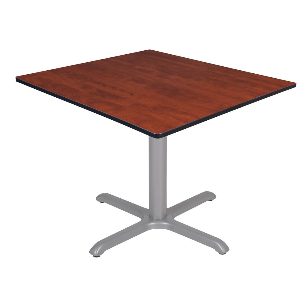 Via 48" Square X-Base Table- Cherry/Grey. Picture 1