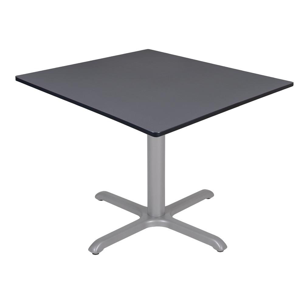 Via 48" Square X-Base Table- Grey/Grey. Picture 1