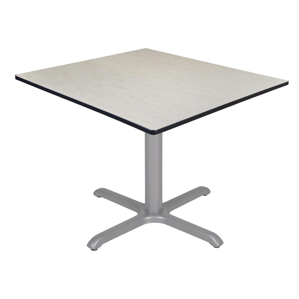 Via 48" Square X-Base Table- Maple/Grey. Picture 1