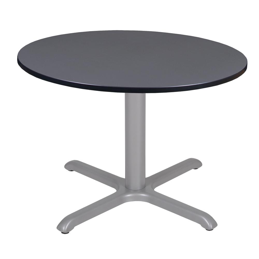 Via 48" Round X-Base Table- Grey/Grey. Picture 1