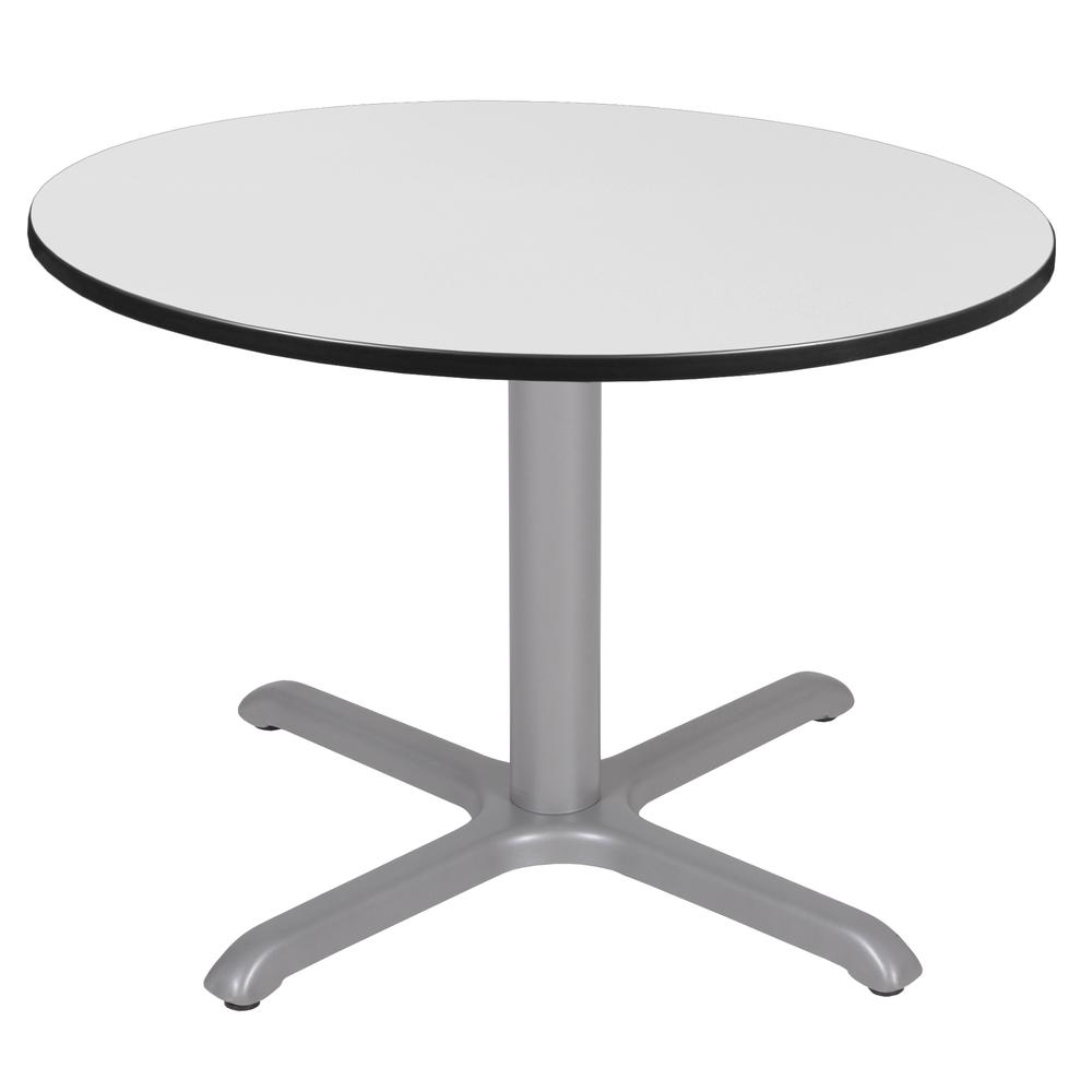 Via 48" Round X-Base Table- White/Grey. Picture 1