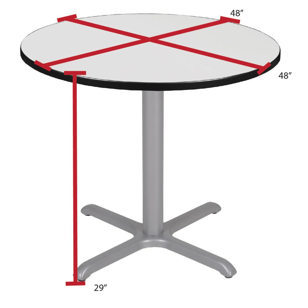 Via 48" Round X-Base Table- White/Grey. Picture 4