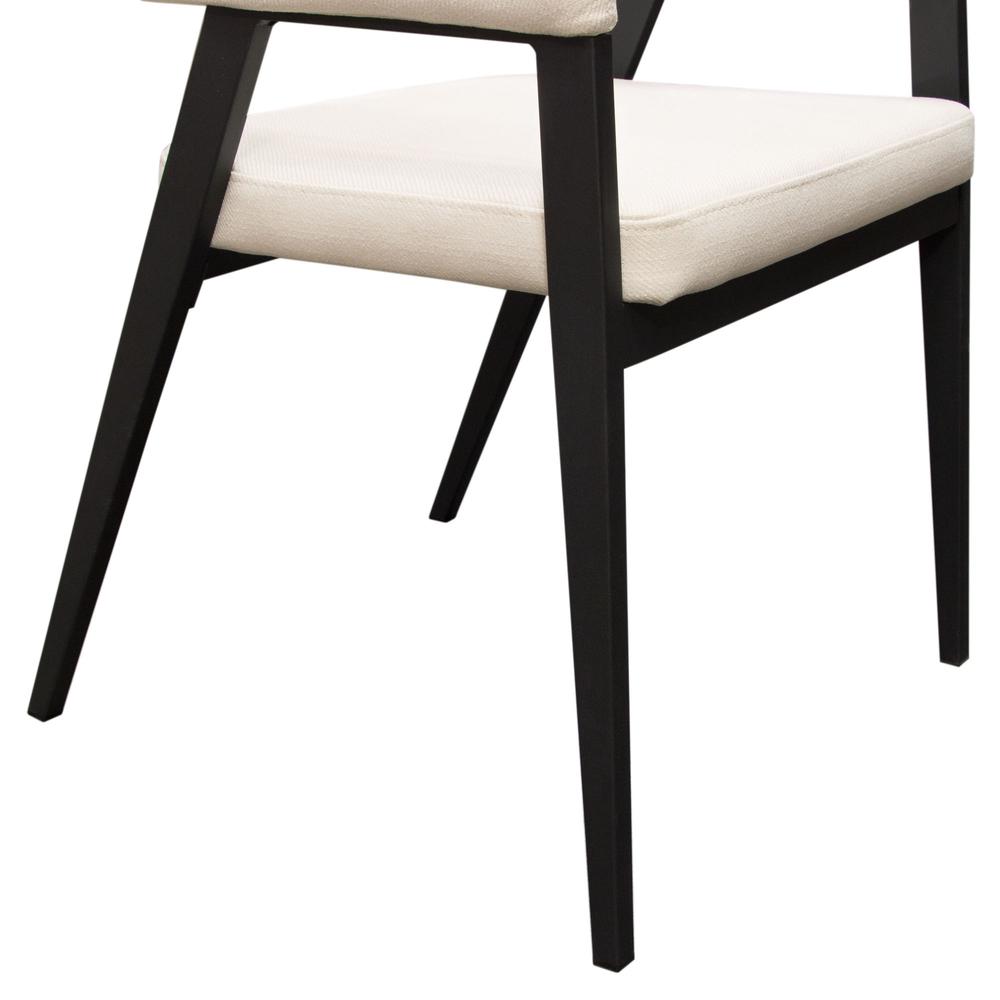Adele Set of Two Dining/Accent Chairs in Cream Fabric w/ Black Powder Coated Metal Frame by Diamond Sofa. Picture 33