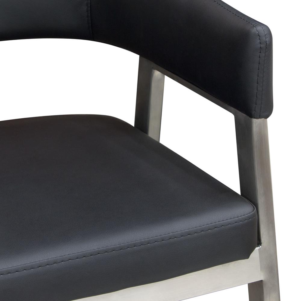 Adele Set of Two Counter Height Chairs in Black Leatherette w/ Brushed Stainless Steel Leg by Diamond Sofa. Picture 20