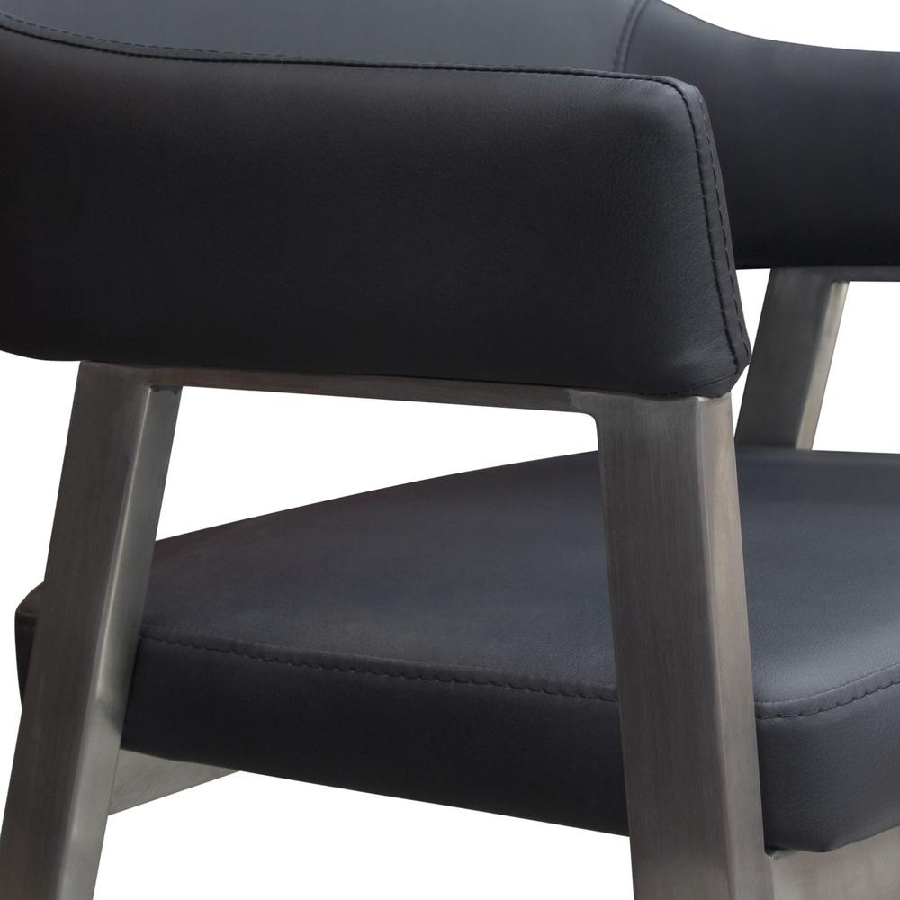 Adele Set of Two Counter Height Chairs in Black Leatherette w/ Brushed Stainless Steel Leg by Diamond Sofa. Picture 27