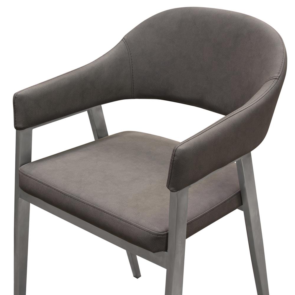 Adele Set of Two Counter Height Chairs in Grey Leatherette w/ Brushed Stainless Steel Leg by Diamond Sofa. Picture 17