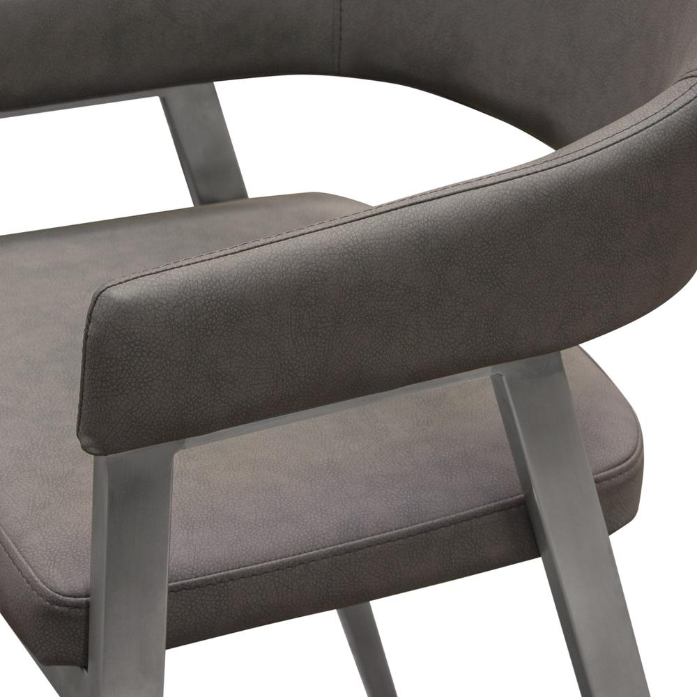 Adele Set of Two Counter Height Chairs in Grey Leatherette w/ Brushed Stainless Steel Leg by Diamond Sofa. Picture 22