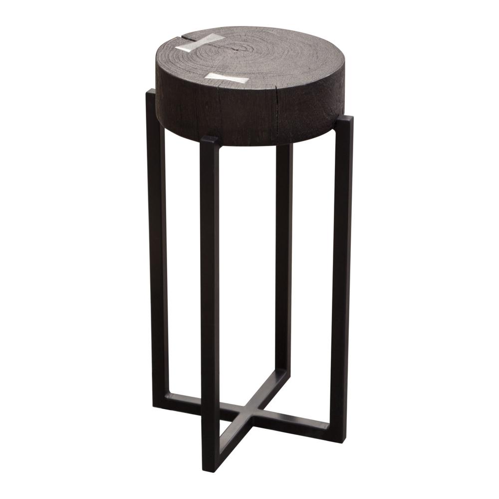 Alex Small 22" Accent Table with Solid Mango Wood Top in Espresso Finish w/ Silver Metal Inlay by Diamond Sofa. Picture 20