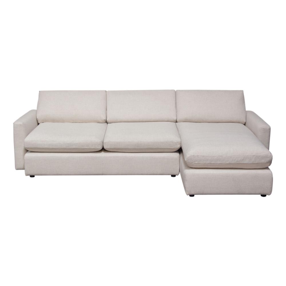 Arcadia 2PC Reversible Chaise Sectional w/ Feather Down Seating in Cream Fabric by Diamond Sofa. Picture 37