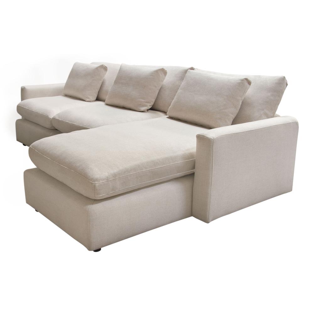Arcadia 2PC Reversible Chaise Sectional w/ Feather Down Seating in Cream Fabric by Diamond Sofa. Picture 39