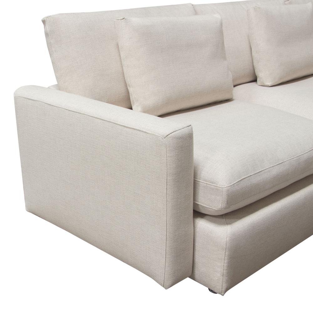 Arcadia 2PC Reversible Chaise Sectional w/ Feather Down Seating in Cream Fabric by Diamond Sofa. Picture 25