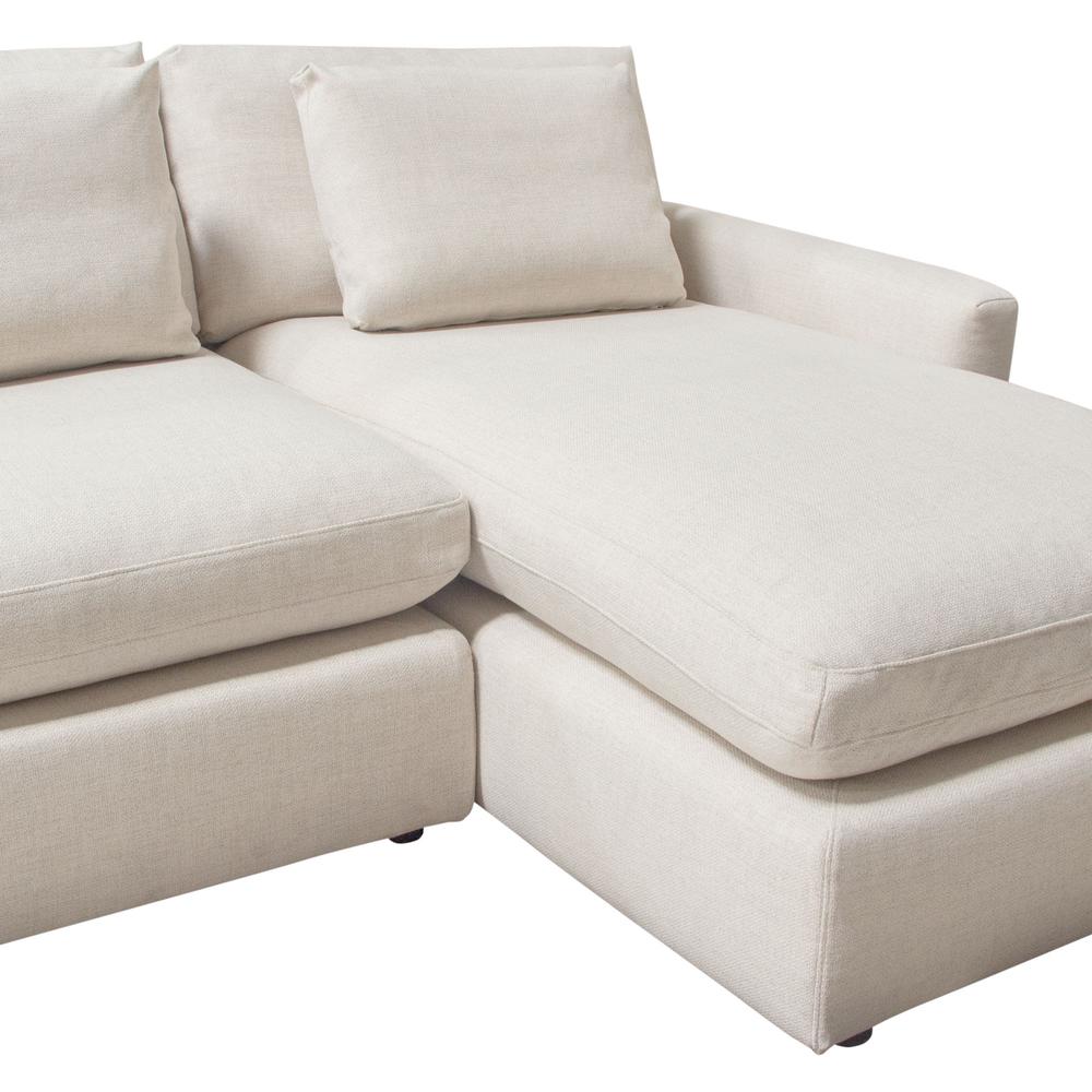 Arcadia 2PC Reversible Chaise Sectional w/ Feather Down Seating in Cream Fabric by Diamond Sofa. Picture 34
