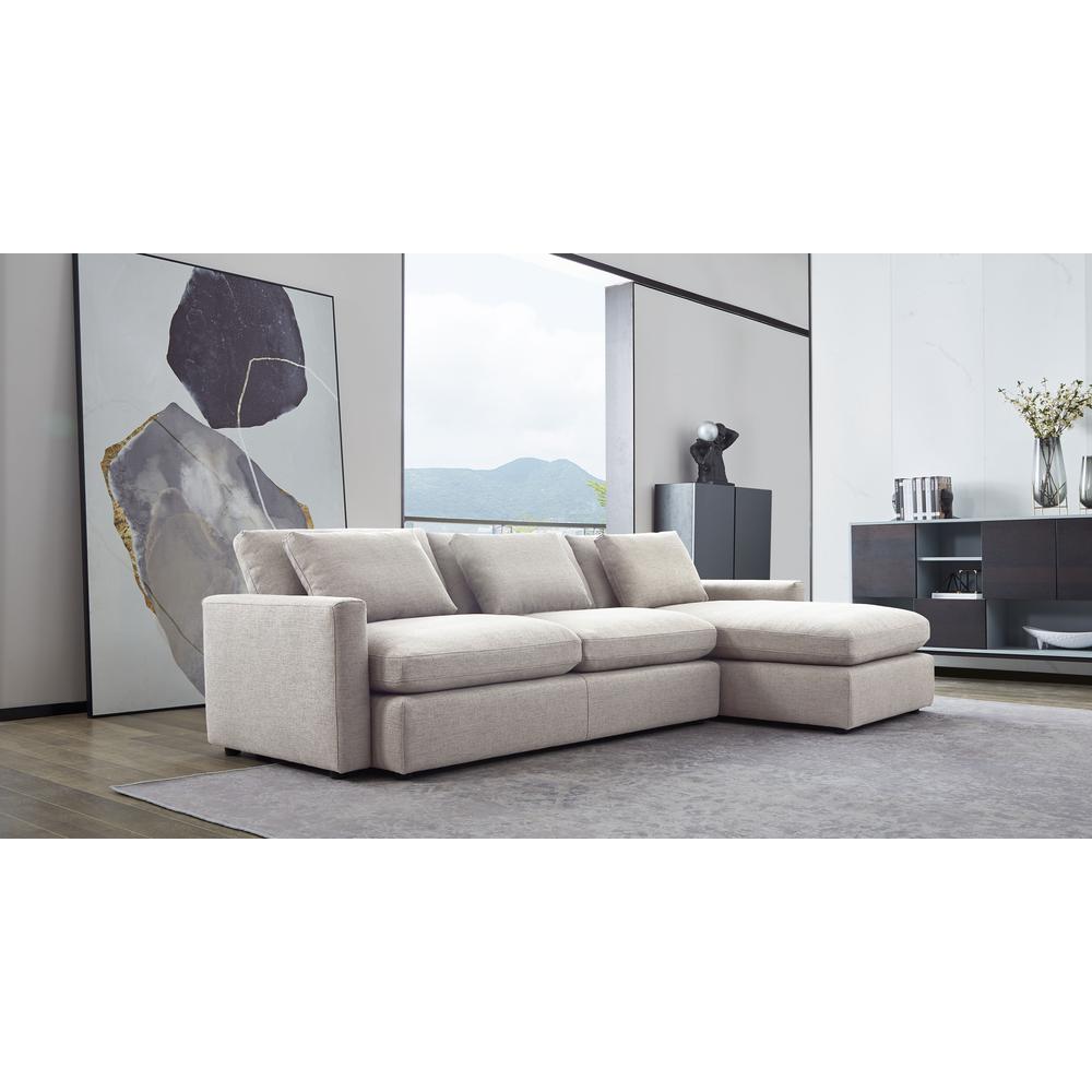 Arcadia 2PC Reversible Chaise Sectional w/ Feather Down Seating in Cream Fabric by Diamond Sofa. Picture 27