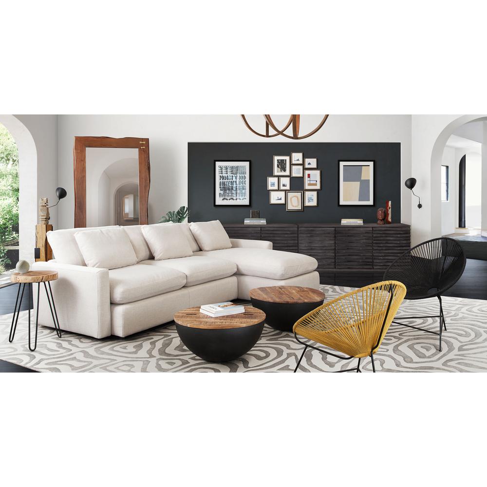 Arcadia 2PC Reversible Chaise Sectional w/ Feather Down Seating in Cream Fabric by Diamond Sofa. Picture 36