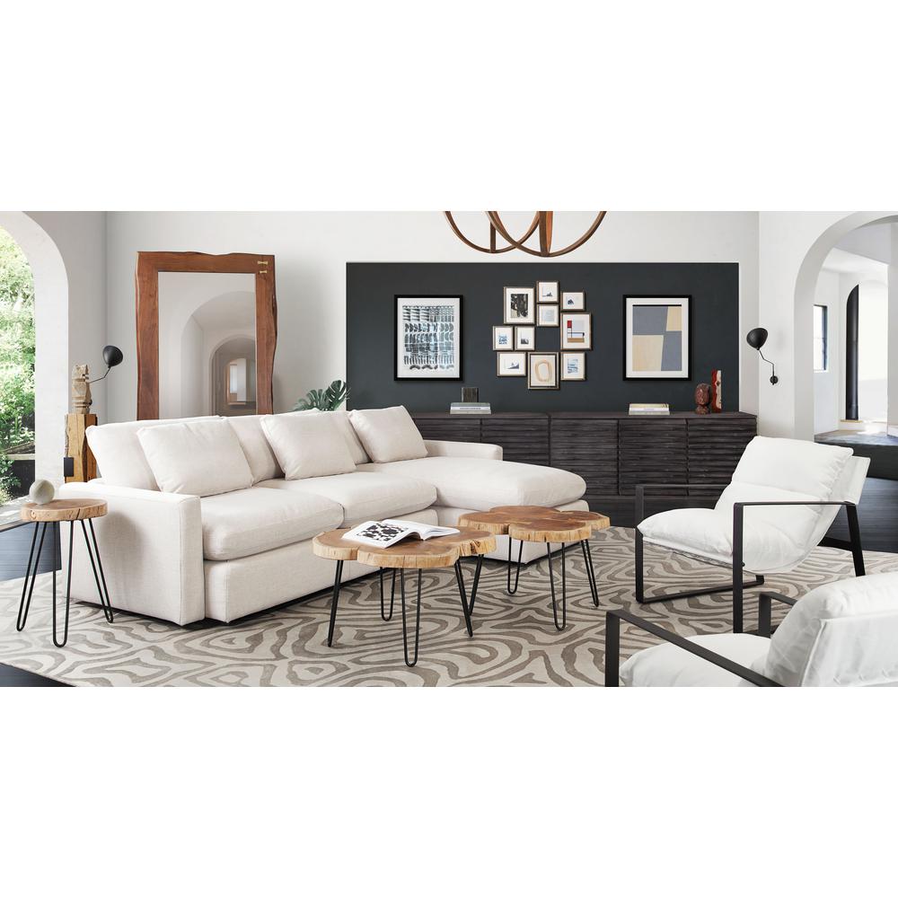 Arcadia 2PC Reversible Chaise Sectional w/ Feather Down Seating in Cream Fabric by Diamond Sofa. Picture 44