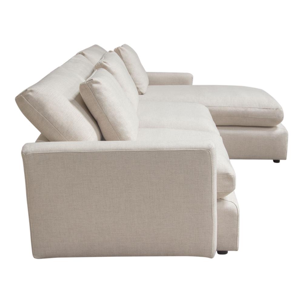 Arcadia 2PC Reversible Chaise Sectional w/ Feather Down Seating in Cream Fabric by Diamond Sofa. Picture 31