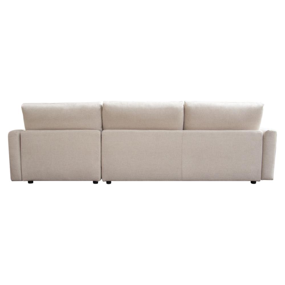 Arcadia 2PC Reversible Chaise Sectional w/ Feather Down Seating in Cream Fabric by Diamond Sofa. Picture 32