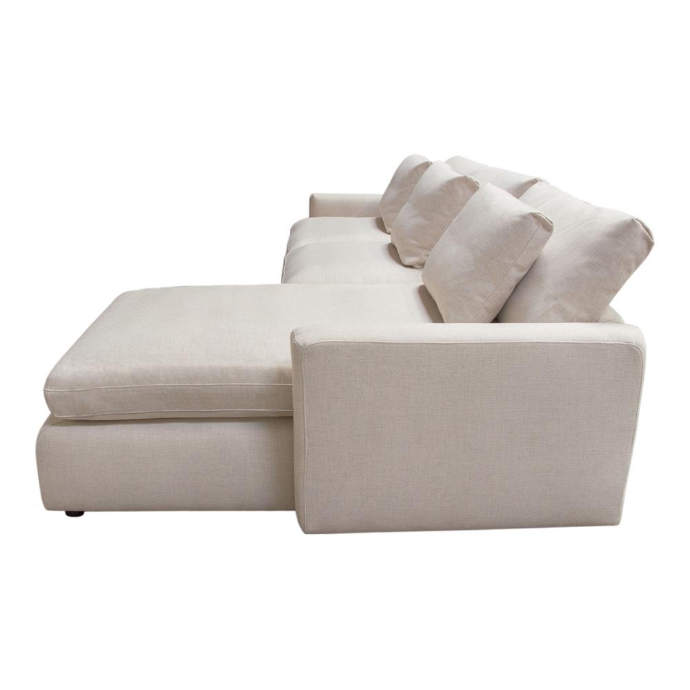 Arcadia 2PC Reversible Chaise Sectional w/ Feather Down Seating in Cream Fabric by Diamond Sofa. Picture 40
