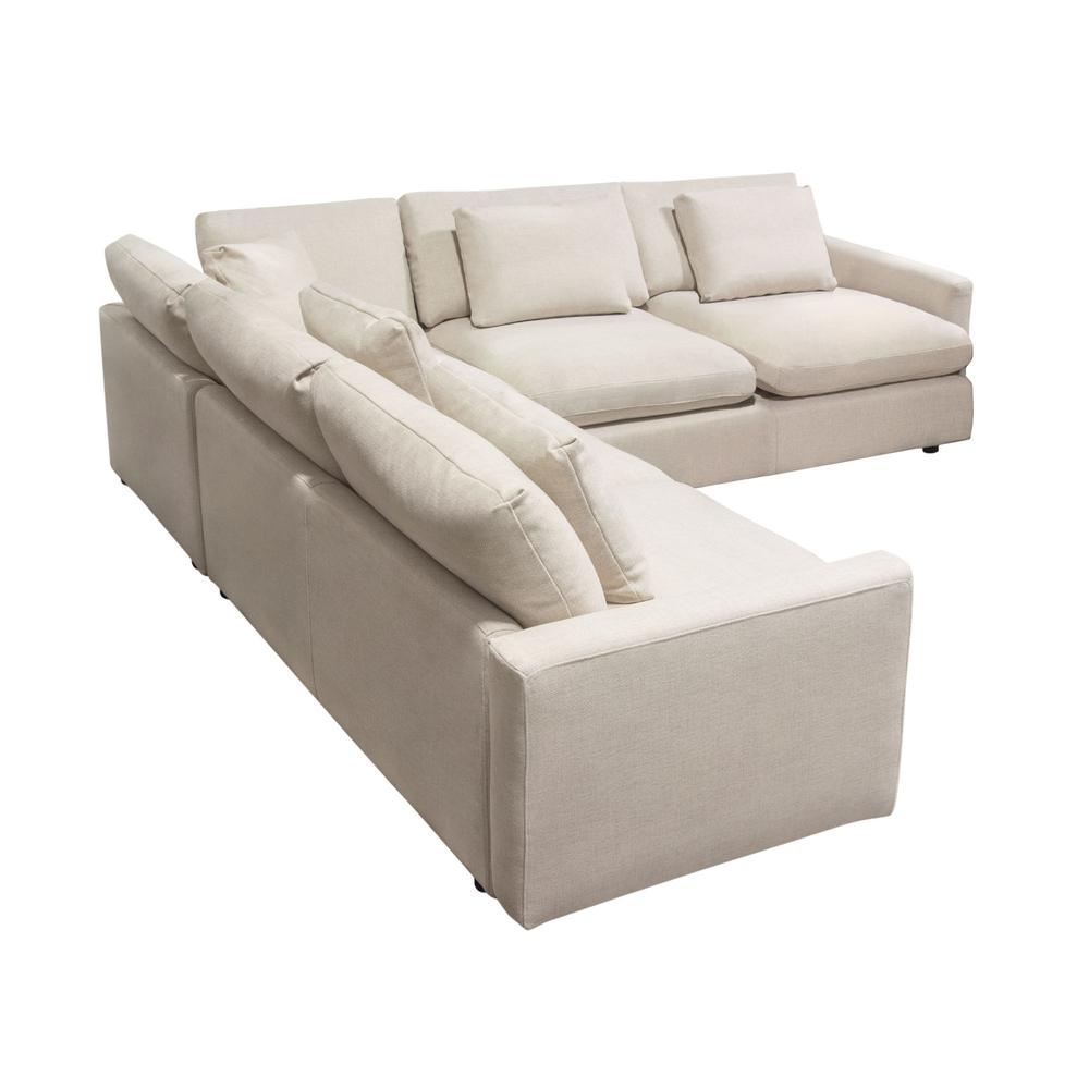 Arcadia 3PC Corner Sectional w/ Feather Down Seating in Cream Fabric by Diamond Sofa. Picture 25
