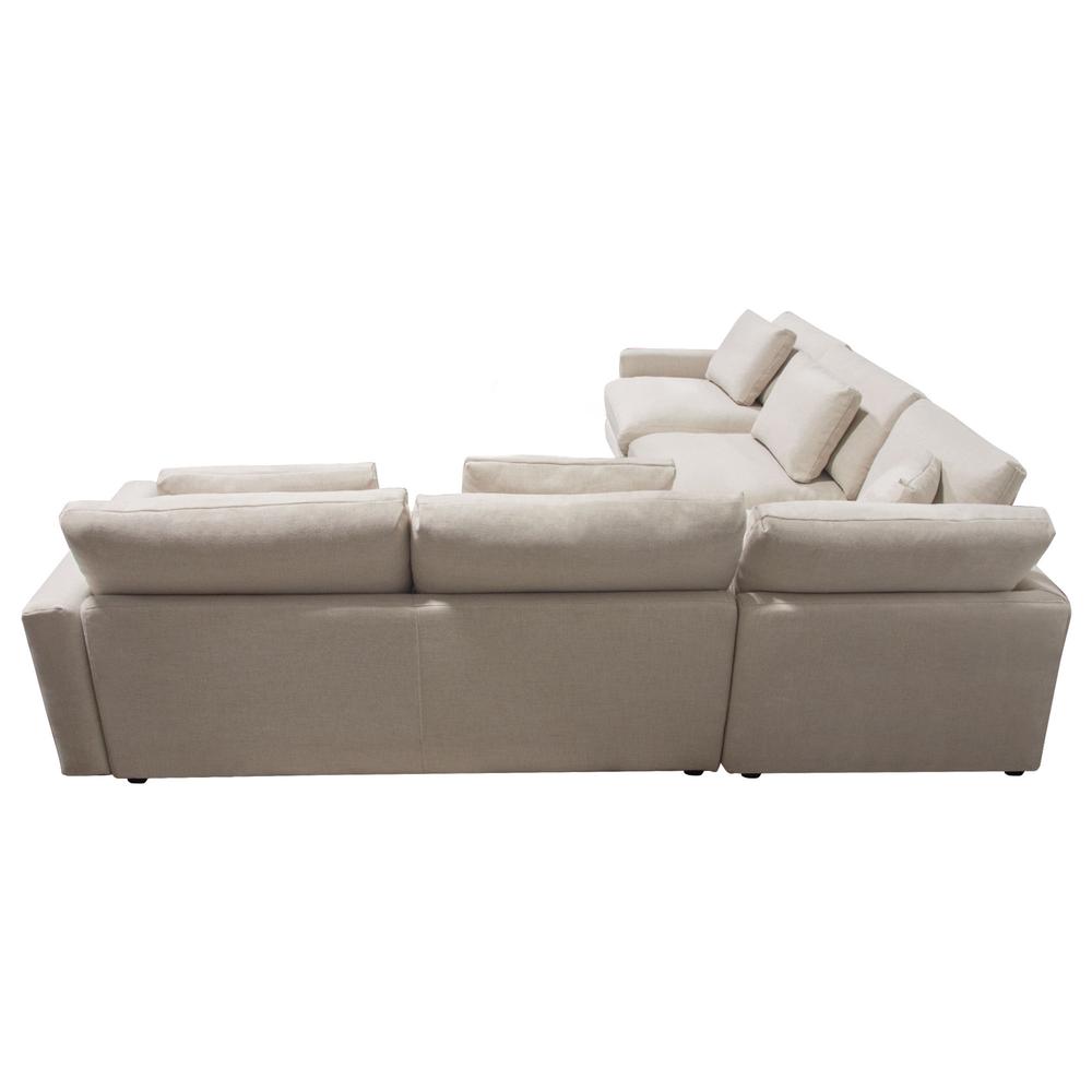 Arcadia 3PC Corner Sectional w/ Feather Down Seating in Cream Fabric by Diamond Sofa. Picture 16