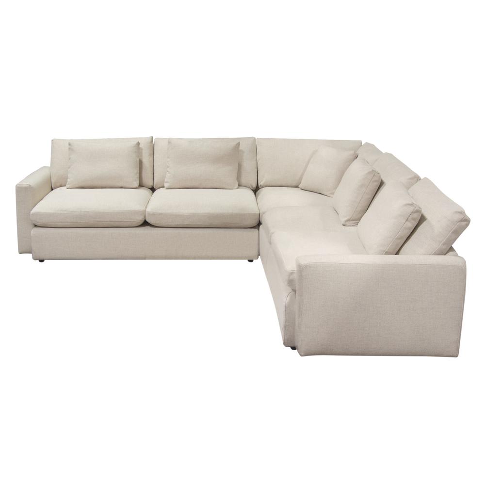 Arcadia 3PC Corner Sectional w/ Feather Down Seating in Cream Fabric by Diamond Sofa. Picture 23