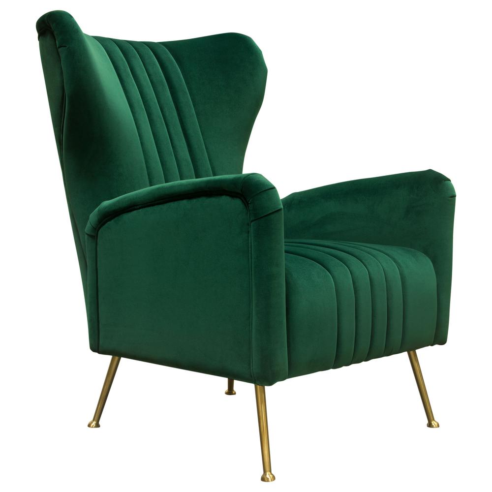 Ava Chair in Emerald Green Velvet w/ Gold Leg by Diamond Sofa. Picture 22