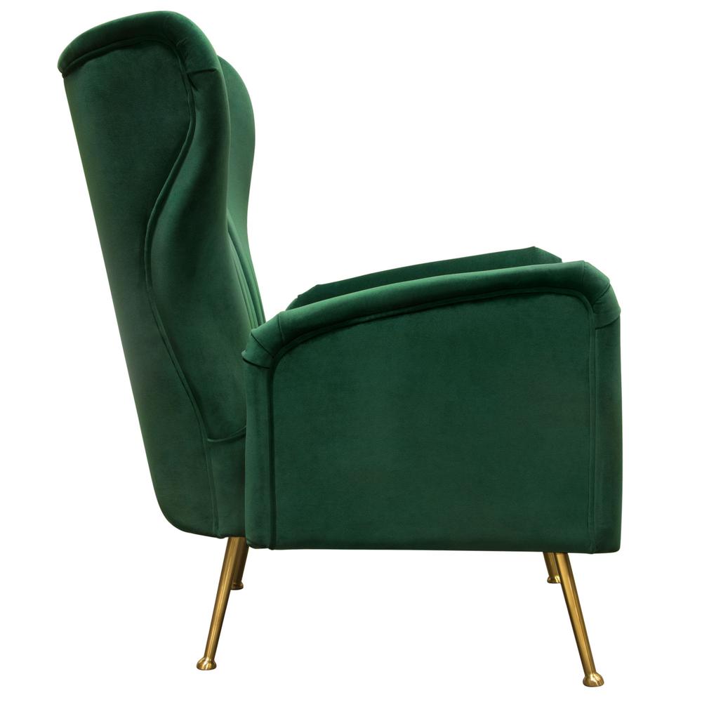 Ava Chair in Emerald Green Velvet w/ Gold Leg by Diamond Sofa. Picture 24