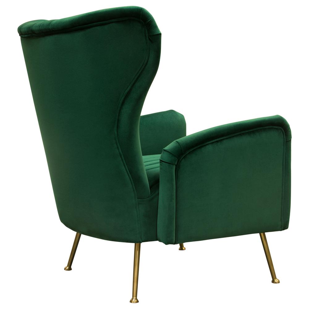 Ava Chair in Emerald Green Velvet w/ Gold Leg by Diamond Sofa. Picture 15