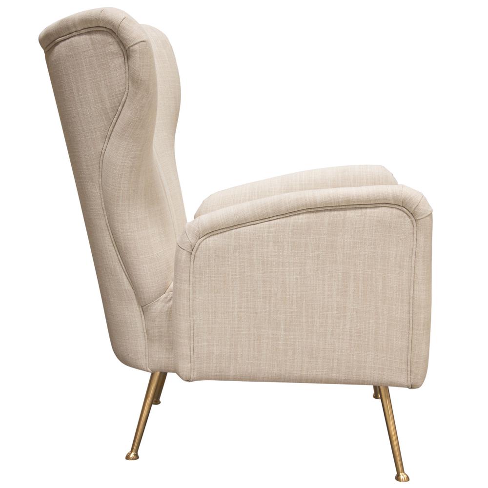Ava Chair in Sand Linen Fabric w/ Gold Leg by Diamond Sofa. Picture 21