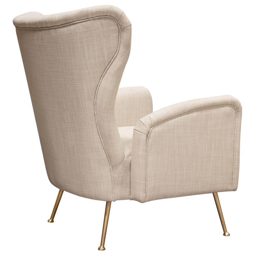Ava Chair in Sand Linen Fabric w/ Gold Leg by Diamond Sofa. Picture 20
